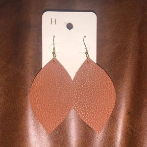 Brown leather earrings